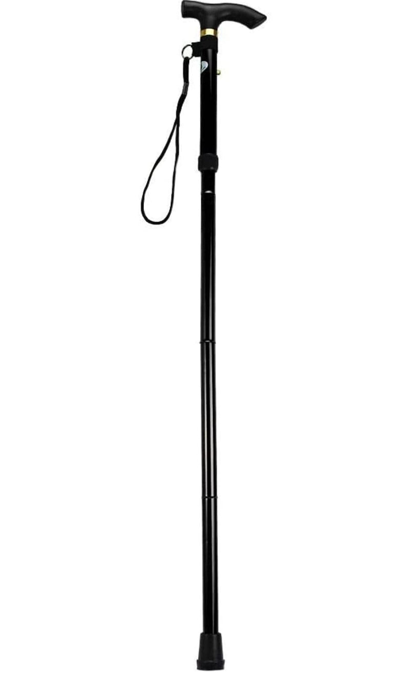 BBL Walking Stick, Easy Adjustable Height Folding Extendable Walking Stick, Lightweight Flexible and Durable with Smooth and Ergonomic Handle and Anti-Slip Rubber Tip, Black - NewNest Australia