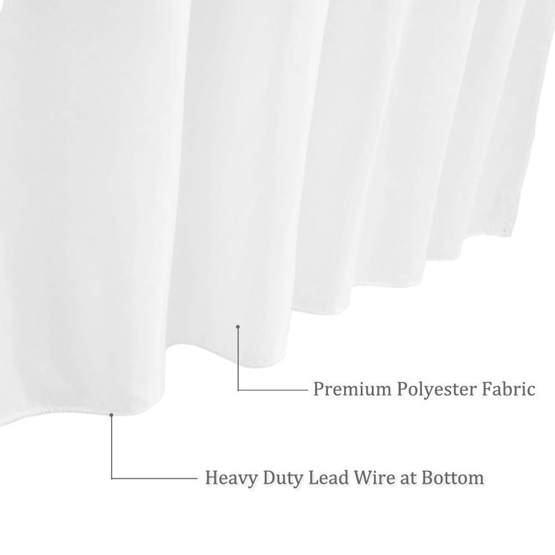 Fabric Shower Curtain Liner 70 x 74 Inch, Water Repellent Polyester Long Bathroom Shower Curtains Spa and Hotel Quality, Machine Washable, White Longer/70"W X 74"H'' - NewNest Australia