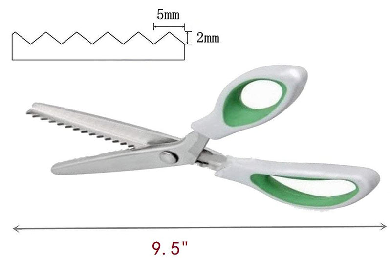 JISTL Green Pinking Shears Comfort Grips Professional Dressmaking Pinking Shears Crafts Zig Zag Cut Scissors Sewing Scissors,Professional Handheld Dressmaking - NewNest Australia