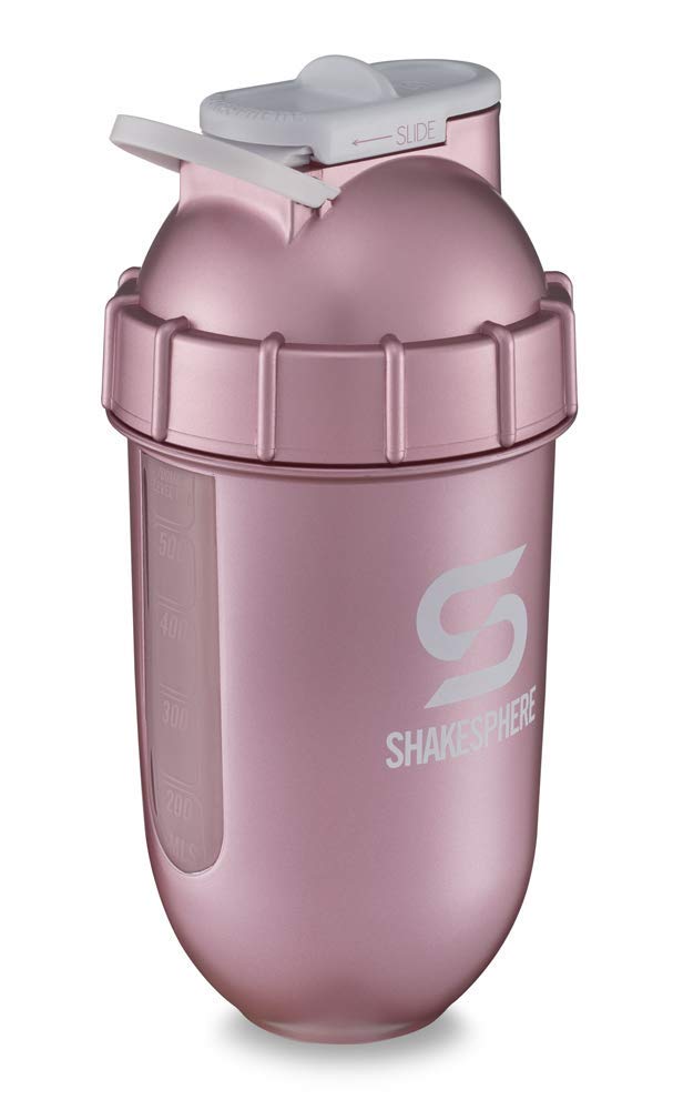 ShakeSphere Tumbler View: Protein Shaker Bottle with Side Window, 24oz ● Capsule Shape Mixing ● Easy to Clean ● No Blending Ball Needed ● BPA Free ● Mix & Drink Shakes, Smoothies, More (Rose Gold) Rose Gold - Clear Window - NewNest Australia