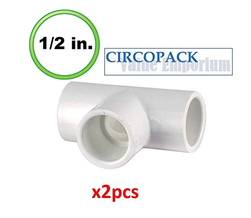 CIRCOPACK 90 Degree Tee PVC Fittings for Schedule 40 Standard PVC Pipes, Utility Grade (2 Pieces) (1-1/2 Inch) 1-1/2 Inch - NewNest Australia