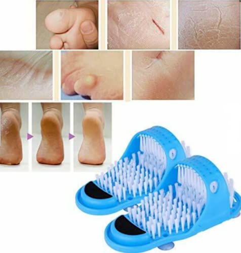 MIFAH Shower Exfoliating Foot Scrubber Massager Calluses Remover Cleaner Slipper Brush with Non Slip Suction Cups Stick on Floor (1 Piece Only) - NewNest Australia