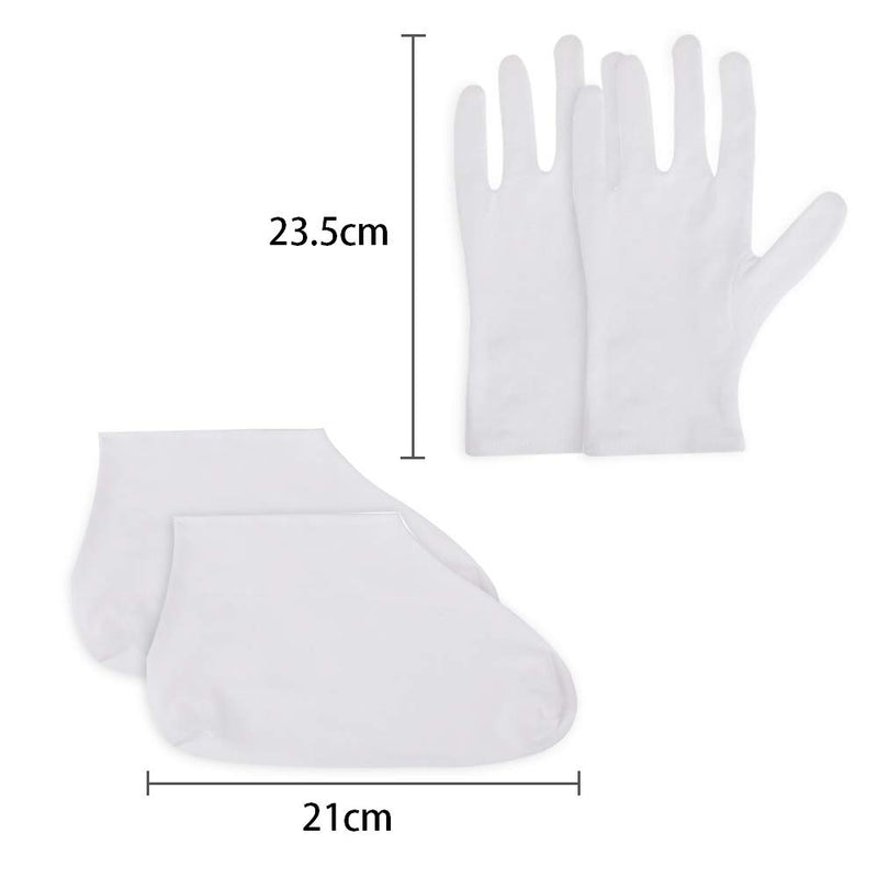 4 Pairs Moisturising Gloves and 4 Pairs Socks Nabance Moisturising Cotton Gloves Moisture Socks White Hand Gloves for Dry Hands Skin Care and Foot Spa(8 pairs/16pcs) 16 Count (Pack of 1) - NewNest Australia