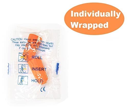 Ear Plug -100 Pairs- Orange Soft Foam Ear Plug 38dB SNR Adult Kids Noise Cancelling and for Sleeping, Snoring, Work, Studying, Loud Noise Sound Blocking Reduction Earplugs Poly Bags - NewNest Australia