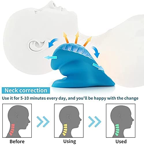 REARAND® 3 in 1 Neck Cloud,Neck Stretcher, Back Stretcher for Neck, Should or Back Pain Relief,Neck bulging,Cervical Spine Alignment,TMJ Chiropractic Pillow,Posture Corrector, REARAND Stretcher Blue - NewNest Australia