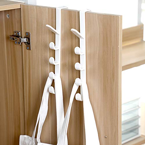 NewNest Australia - Home-Organizer Tech 5 Layers Over The Door Hook Organizer Rack Hanger Backpack Handbag Door Hook, Pack of 2 Beige 