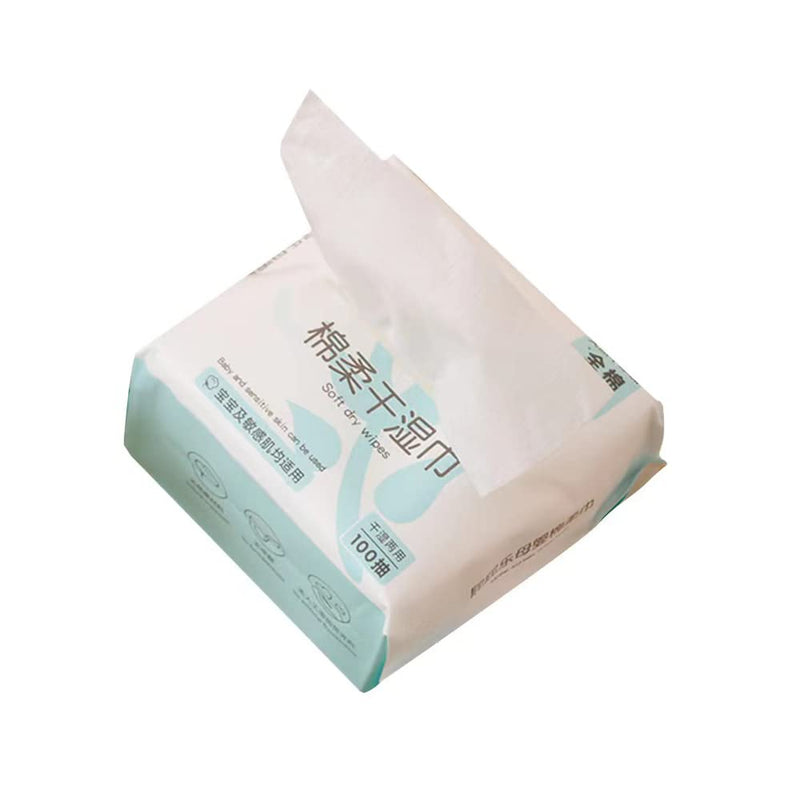 100% Cotton Soft/Dry Wipes; Ultra Soft Baby Care Cotton Tissue, Absorbent Cotton Wipes for Face Eye Makeup Remover and Nail Polish，Wet/Dry Disposable Use Cleansing Face Wipes(2Packs) - NewNest Australia