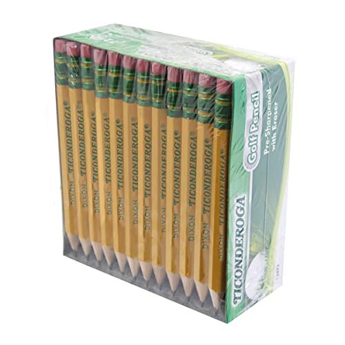 Ticonderoga Golf Pencils with Erasers, 2 HB Lead, Yellow, Pack of 72 - NewNest Australia