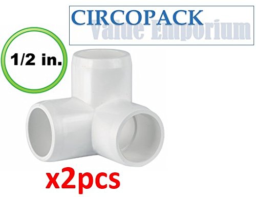CIRCOPACK 1/2" PVC 3-way Elbow Fitting Connectors for 1/2 inch Schedule 40 PVC Pipe Furniture Grade, 3-way L PVC Connectors, 2 pieces - NewNest Australia