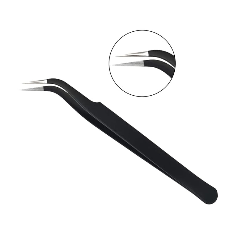 Set Of 2 Eyelash Tweezers, Eyelash Tweezers Set Made Of Stainless Steel, Straight Tweezers And Curved Tweezers, Professional Tweezers, Eyelash Tweezers For Eyelash Extensions - NewNest Australia