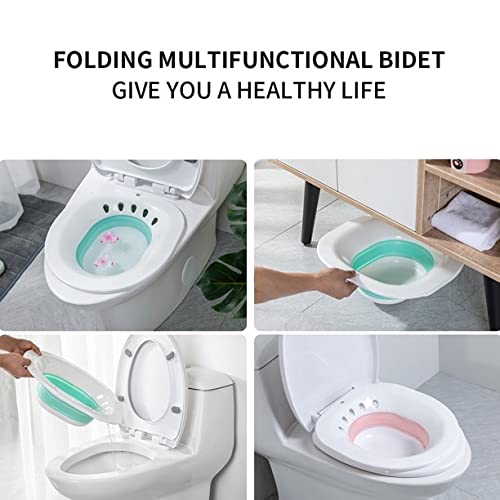 Sitz Bath - Steam Seat Over The Toilet Foldable Sitz Bath Basin for Soaking by Seat for The Toilet- Perineal Bath for Hemorrhoidal Relief, Pregnant Women, Elderly (Pink Foldable) Pink Foldable - NewNest Australia