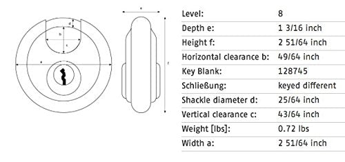 ABUS 26/70 KD B High Security Stainless Steel Keyed Different Diskus Padlock - NewNest Australia