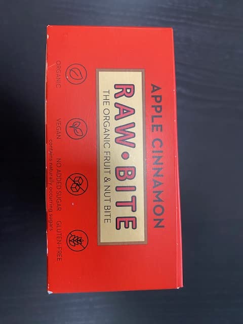 Rawbite Apple Cinnamon In A Box Of 12 - Vegan, Gluten-Free & No Added Sugar (Naturally Contains Sugar) - Organic Fruit And Nut Bars With Apple And Cinnamon (12 X 50 G) Single 12 Pieces (Pack Of 1) - NewNest Australia
