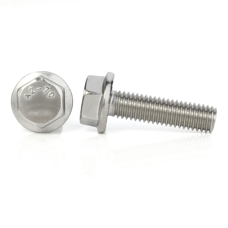 M5-0.8 x 12mm Flanged Hex Head Bolts Flange Hexagon Screws, Stainless Steel 18-8 (304), Plain Finish, 40 PCS M5 x 12mm (40 PCS) - NewNest Australia