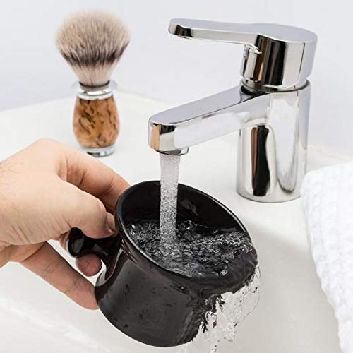 MÜHLE soap dish - shaving bowl made of porcelain in black - shaving foam bowl with platinum rim - NewNest Australia