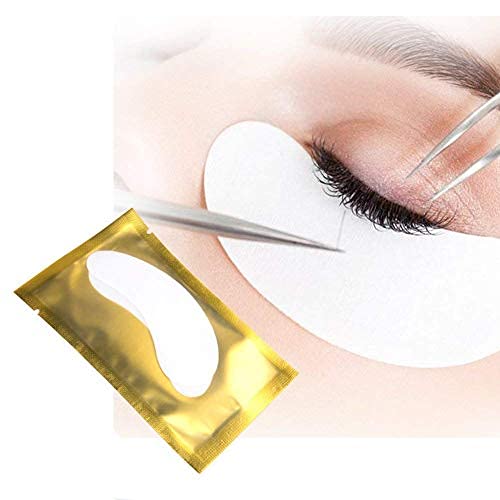 Arison Lashes Eye Gel Pads 50 Pairs Eyelash Extension Under Eye Gel Patches Lint Free Eye Patches with Smooth Front Side and Collagen Back Side Eye Pads for Individual Eyelash Extension (Gold) Gold - NewNest Australia