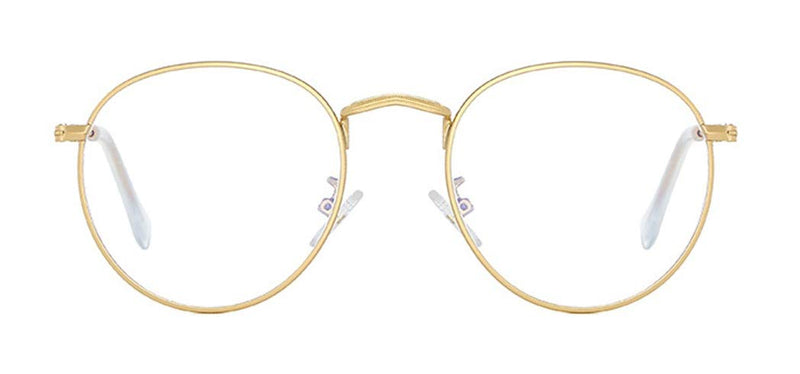 MIGOO Classic Round Blue Light Filter Glasses Without Strength Metal Frame Retro Glasses Frames Nerd Glasses Unisex (Men/Women) Gold Anti-blue Light - NewNest Australia