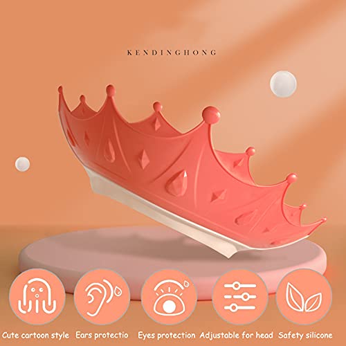 FUSACONY Baby Shower Cap Shield, Shower Cap for Kids, Visor Hat for Eye and Ear Protection for 0-9 Years Old Children, Cute Crown Shape Makes the Baby Bath More Fun (2 Pack) 2 Pack - NewNest Australia