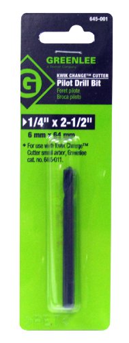 Greenlee 645-001 ¼ Inches x 2-1/2 Inch Pilot Drill used with Sizes 5/8-Inch Diameter Through 2-1/4 Inches Diameter Hole Cutters - NewNest Australia