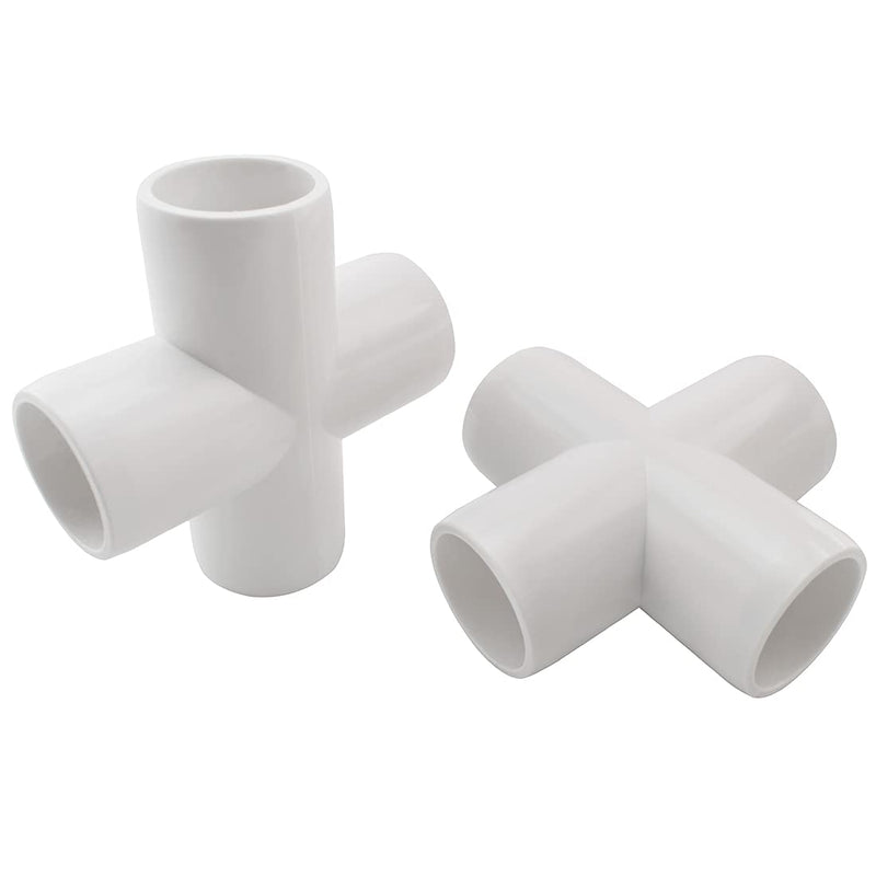 MARRTEUM 1/2 Inch 4 Way PVC Cross Elbow Fitting Furniture Build Grade SCH40 Pipe Joint for Greenhouse Shed / Garden Support Structure / Storage Frame [Pack of 6] - NewNest Australia