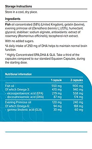 EQUAZEN Triple Strength Capsules, Omega 3 & Omega 6 Supplement, Clinically Researched blend of DHA, EPA & GLA, Supports Brain function*, Suitable from 5 years old to adult, 60 one-a-day capsules - NewNest Australia