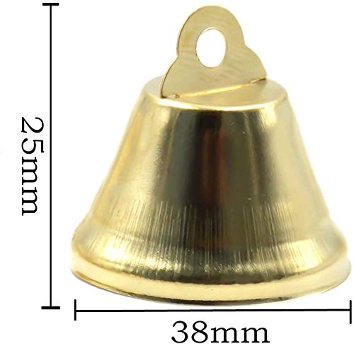 LONG TAO 50 Pcs Decorative Bells Craft Bells Jingle Bells Bridal Bells Decor Bells Ornaments Decoration Christmas Tree Pendants for Christmas Festival Decor DIY Craft (38mm, Gold) - NewNest Australia