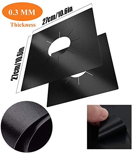 10 Pack Stove Burner Covers Double Thickness Reusable Non-Stick Heat-Resistant Gas Range Protectors for Kitchen and Easy to Clean（Black） 10 PACK - NewNest Australia