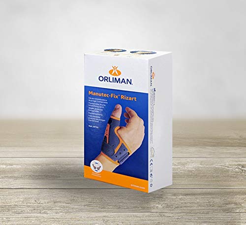Orliman Medically Approved Breathable Thumb Immobilising Splint - Fits Left & Right Hand - GREY/ORANGE (Supplied to NHS for Arthritis, Tendonitis & Sports Injuries) Small - Medium (Wrist Circ:14-18cm) - NewNest Australia
