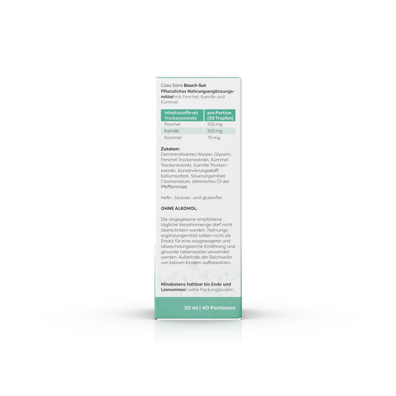 Casa Sana Belly Gut, 30 ml with fennel, chamomile and caraway - NewNest Australia