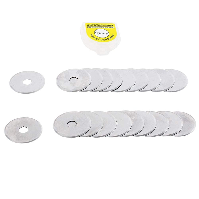 AUTOTOOLHOME 20 Pack 18mm Rotary Cutter Blades Cutting Fabric Paper Quilting Sewing Patchwork Tool - NewNest Australia