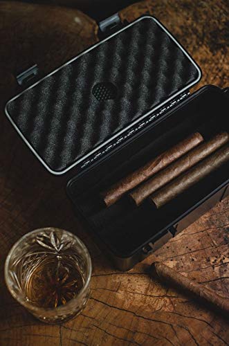 Pardo Cigar Travel Humidor Case 15 Count - Waterproof, Rugged, Crushproof - Black - Holds up to 15 - NewNest Australia