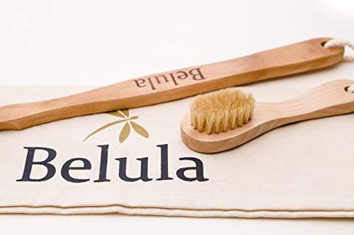 Belula Premium Dry Brushing Body Brush Set- Natural Boar Bristle Body Brush, Exfoliating Face Brush & One Pair Bath & Shower Gloves. Free Bag & How To – Great Gift For A Glowing Skin & Healthy Body - NewNest Australia