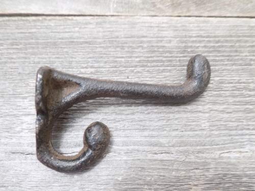 NewNest Australia - 5 Rustic Coat Hooks CAST Iron Acorn 3 1/4" Long HAT Wall School Towel 