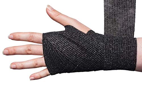 RISEN Cohesive Bandage 2” x 5 Yards, 6 Rolls, Self Adherent Wrap Medical Tape, Adhesive Flexible Breathable First Aid Gauze Ideal for Stretch Athletic, Ankle Sprains & Swelling, Sports(Black) Black - NewNest Australia
