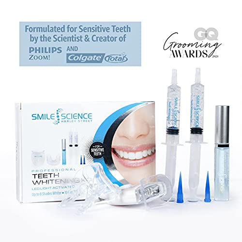 Smile Science Harley Street - Professional Teeth Whitening Kit - Includes Two-Part Intensive Stain Removal - Upto 8 Shades Whiter - for Sensitive Teeth - Rapid Results - 100% Enamel Safe - Vegan - NewNest Australia