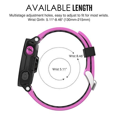 HWHMH Colorful Replacement Silicone Bands with Pin Removal Tools for Garmin Forerunner 220/230/235/620/630/735XT (No Tracker, Replacement Bands Only) Pack of 6 - NewNest Australia