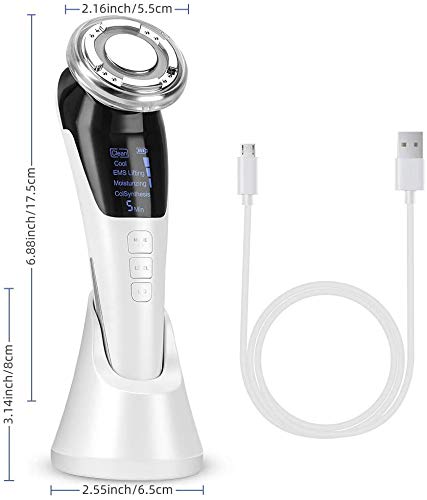 Ultrasound Machine Face Cosmetic Device Wrinkle Remover Facial Massager Ultrasonic Face Lifting Beauty Device With Ems Ion Photon Hot/Cool Treatment For Anti Wrinkle Anti-Aging - NewNest Australia