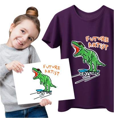 NuFun Activities Inkjet Printable Iron-On Heat Transfer Paper for T Shirts and Dark Fabrics, Shirt Printing and DIY Projects - 8.5x11” - 50 Sheets - NewNest Australia