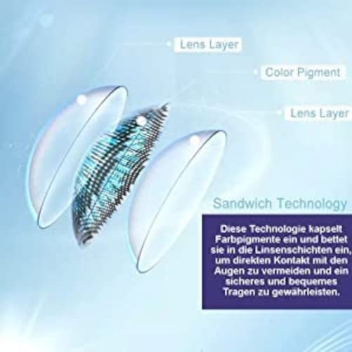 Contact Lenses Colored Without Prescription Blue | Crazy Blue Annual Lenses Anime | Soft Lenses Hydrogel | Pack Of 2 Color Lenses + Lens Container | 0.0 Diopters | Fancy Dress | Halloween | Charmiga - NewNest Australia