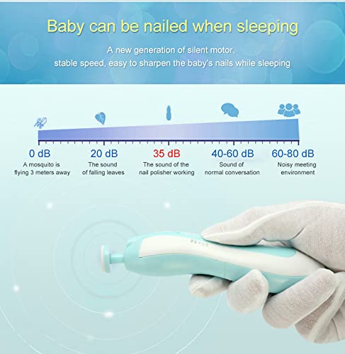 Electric Nail File Drill for Baby No Sharp Claws Hurt, 6 in 1 Safety Cutter Trimmer Clipper for Toes and Fingers (Blue) - NewNest Australia