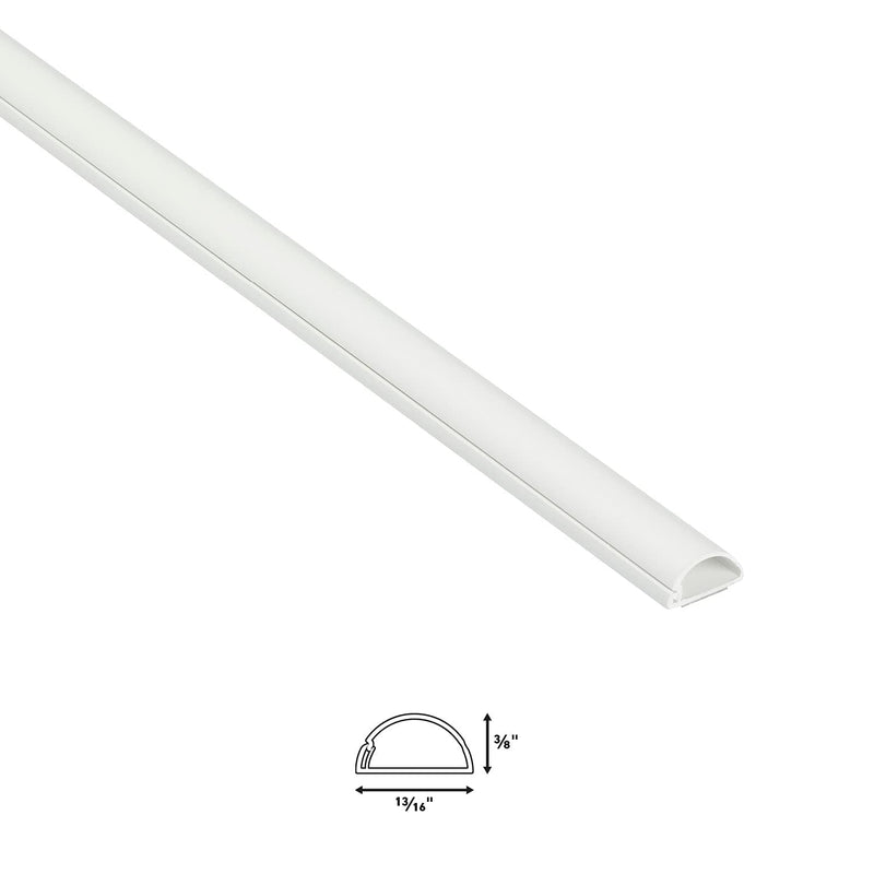 D-Line Small Cord Cover | Decorative Cable Raceway | White | 39 Inch Length | Hinged One-Piece, Half-Round Design | Paintable | Self Adhesive Wire Hider - NewNest Australia