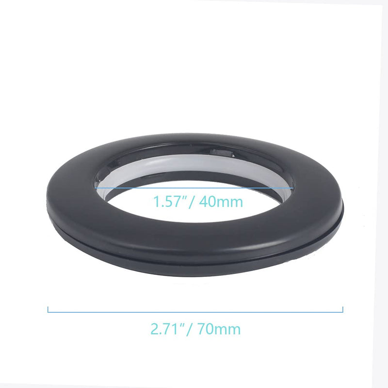 32 Pack Curtain Grommet Plastic Eyelet Rings Inner Diameter 1-9/16"(40mm) Curtain Eyelet Rings Nanoscale Low Noise Roman Ring Large Grommet Kit for Fabric (Black) Black - NewNest Australia
