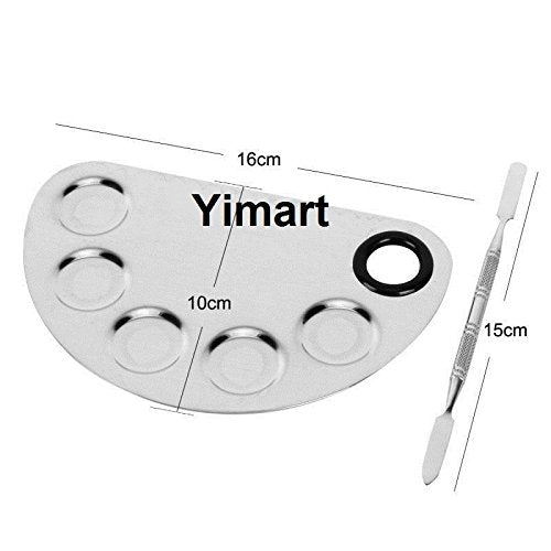 Yimart® Pro Stainless Steel Makeup Cosmetic Artist Five Holes Mixing Pallete Spatula - NewNest Australia