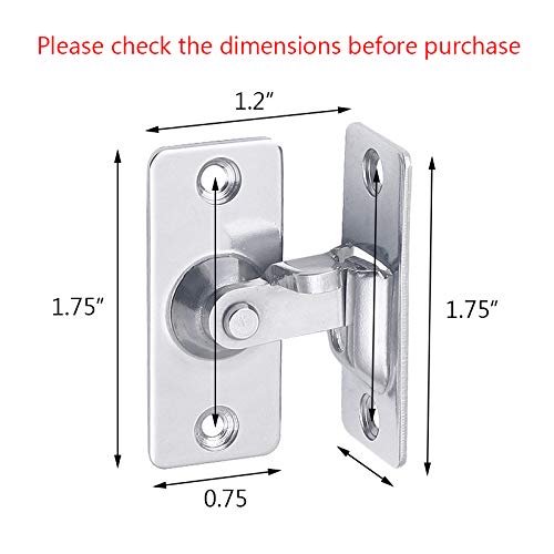 Alamic 90 Degree Door Lock 1-3/4" Right Angle Door Latch Bolt Stainless Steel Sliding Door Lackock Latch Hasp for Door Window Closet Barn Door Lock - 2 Pack - NewNest Australia