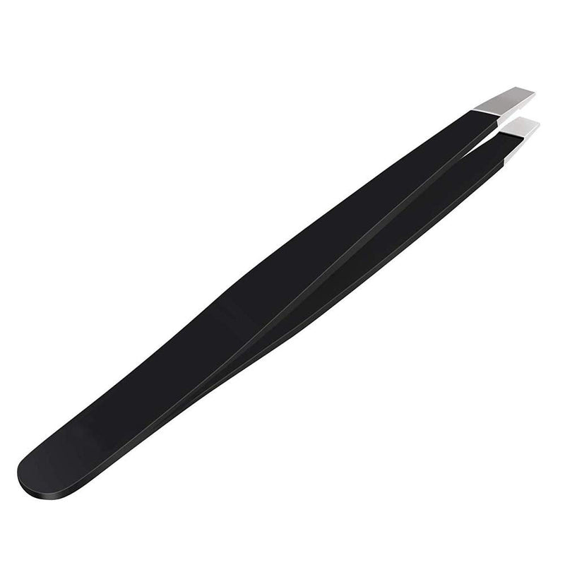 Ithyes Complete Tweezer Set 2 PCS Slant Tip Tweezer Stainless Steel Tweezers Eyebrow Trimmer Scissor for Shape Precision Ingrown Hair Nose Hair Blackhead Tick Remover,Black - NewNest Australia