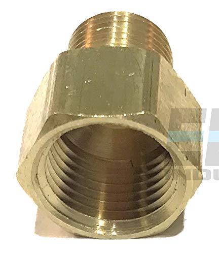 Edge Industrial Brass Pipe Adapter 1/2" Fnpt x 3/8" Mnpt Fuel / AIR/ Water / Oil/ Gas Wog QTY 01 - NewNest Australia