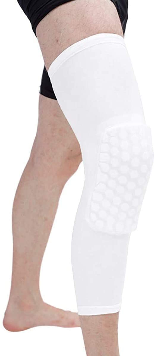 Breathable Basketball Shooting Sport Safety Kneepad Honeycomb Pad Bumper Brace Kneelet Protective Knee pads rodilleras Medium White - 1 Pair - NewNest Australia