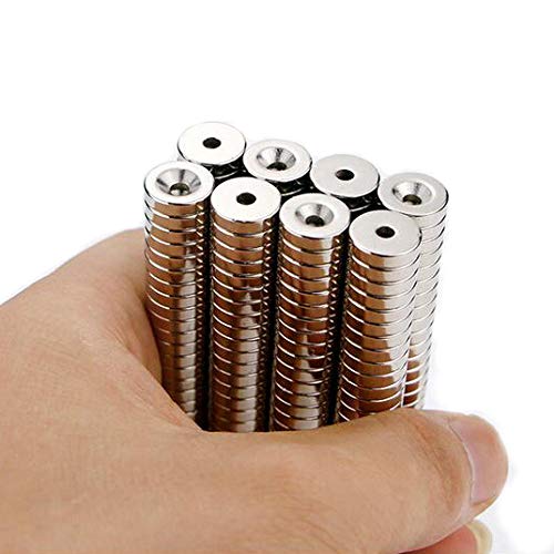 WOTOY 25 Pieces 10x3mm DIY Multi-Use Refrigerators Magnets with 3MM Hole for Fridge Door Whiteboard Map Round Hole Magnet - NewNest Australia