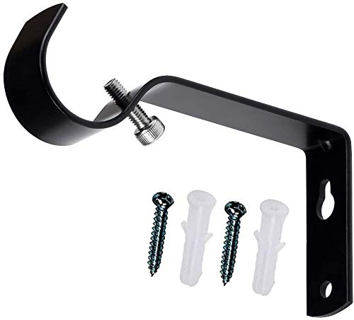 Fix Curtain Rod Bracket Set of 4 for 7/8 Or 1 Inch Rods - Black For 7/8 Or 1 Inch Rod//Set of 4 - NewNest Australia