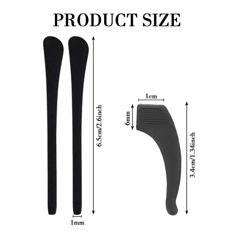 Lytivagen 8 Pairs Of Silicone Glasses Covers, Non-Slip Glasses End Caps, Comfort Glasses, Ear Hooks With 8 Pairs Of Silicone Glasses, Ear Hooks, Glasses Holder, Non-Slip Covers For Thin Glasses Legs, Brown Black - NewNest Australia